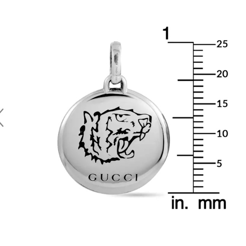 GUCCI Sterling Silver Blind For Love Tiger Pendent Charm - Picture 11 of 12